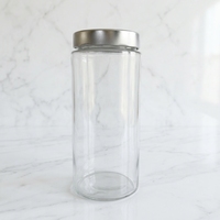 Contenants de stockage alimentaire de 1000 ml avec couvercles en métal, grands pots en verre pour le café, le thé, le sucre