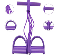 Cuerda Elástica para Abdominales con Pedal de Tensión, Ejercitador de Abdomen y Piernas
