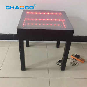 New Design Modern Coffee Shop Led Color Changing Glass Tea <b>Table</b> APP Control Square Interactive Mirror Dining Tempered Glass Col - Product Image 3