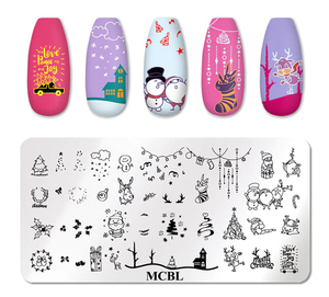 2025 personnalisé <span class=keywords><strong>noël</strong></span> conception Nail Art estampage plaque acier inoxydable métal 6*12cm ongles transfert impression timbre <span class=keywords><strong>modèle</strong></span> - Product Image 2