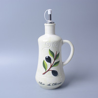 Bouteille Distributrice d'Huile d'Olive en Céramique Écologique Personnalisable - Bec Verseur Anti-Goutte Qualité Alimentaire Emballage 500ml/750ml pour Cuisine