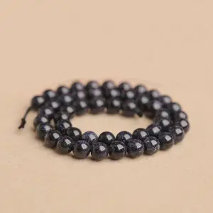 4/6/8/10MM Natural Raw Loose Sandstone Real Blue Goldstone Healing Gemstone Beads for Bracelet Jewelry Making