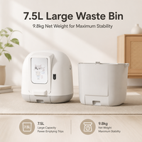 Bac à litière intelligent pour chat en plastique 75L, entièrement automatique, autonettoyant, électrique, écologique, silencieux, magnétique, anti-pincement