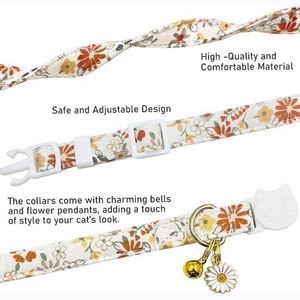 Collier pour chaton avec pendentif fleur mignon, accessoires festifs pour animaux de compagnie pour le Nouvel An et Thanksgiving - Product Image 5