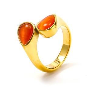 Transfronterizo nueva Europa y los Estados Unidos ins Senior sense personalidad doble anillo en forma de gota de agua luz femenina <span class=keywords><strong>tit</strong></span> de lujo - Product Image 1