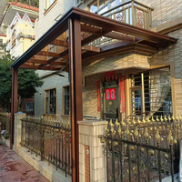 Pergola moderne motorisée en aluminium avec persiennes, imperméable, à fixation murale, auvent de terrasse pour clôture extérieure de jardin