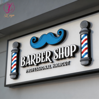 Enseigne personnalisée avec logo de marque pour entreprise, signalétique extérieure de bâtiment, enseigne de devanture de magasin, enseigne LED 3D pour salon de coiffure, fournitures et décoration
