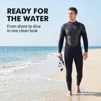Combinaison de plongée intégrale en néoprène ultra-extensible 2 mm pour homme, fermeture éclair dorsale, pour le surf et la plongée avec tuba