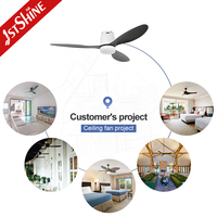 Ventilateur de plafond intelligent 1stshine de 52 pouces, encastré, compatible avec l'application Wifi, commande vocale, télécommande intelligente, excellent ventilateur de plafond intelligent avec lumière LED