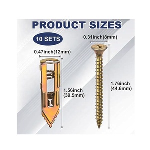 Kit d'ancrage d'expansion zingué pour panneau de gypse vis autotaraudeuse brique creuse plafond ciment cavité bouchon <span class=keywords><strong>goujon</strong></span> boulon pouce - Product Image 3