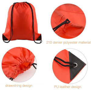 Custom Logo Eco-Friendly Oxford Drawstring Backpack Waterproof Polyester Lining Fashionable Stripe Design Sport Gym <b>Bag</b> Unisex - Product Image 5