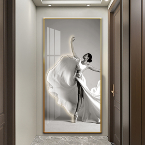 Peinture en porcelaine cristal avec lampe LED La belle ballerine dansait Décoration murale pour studio de danse Applique murale - Product Image 5