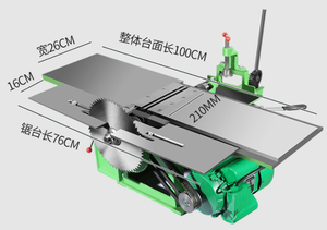 Raboteuse de table réglable 9/10 8 pouces 16 pouces pour le travail du bois, dégauchisseuse de table, machine à découper le placage, 5kW, avec table coulissante - Product Image 3