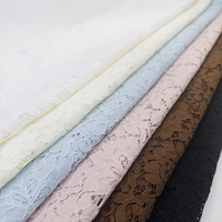 Dentelle florale en coton et nylon de qualité supérieure YY avec bordure en dentelle à franges, bleu clair, tissu en dentelle française pour la couture et les robes