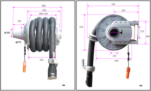 Attrezzatura Avvolgitubo Rimovibile per Scarico Veicoli Fengshen <span class=keywords><strong>Auto</strong></span> Garage SPRING RECORD, Strumento Semiautomatico per Riparazione Fumi, Diametro 76mm - Product Image 2