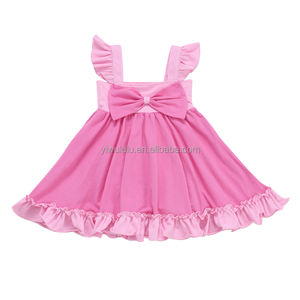 2023 robe d'été <span class=keywords><strong>pour</strong></span> bébés jupe 0-2 ans été fille coréenne belle jarretelle jupe bébé couleur unie robe rose - Product Image 6
