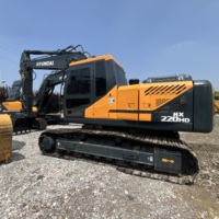 Excavadora Hyundai HX220HD de 22 Toneladas Usada y Excavadora HX220LC con Motor Original, Bajo Consumo de Combustible, Oruga Mediana de Trabajo Pesado, en Stock