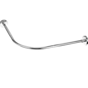 Tringle de douche télescopique en acier inoxydable, style pastoral campagnard, courbée en L, sans perçage, sans clouage - Product Image 6