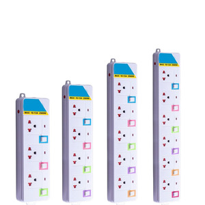 Enchufe de Extensión Estándar <span class=keywords><strong>TIS</strong></span> 166 2549 de 3 Vías para Tailandia, con Interruptores Individuales de Color, 10A 2500W, Blanco, Venta al Por Mayor - Product Image 4