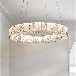 Modern Gold Luxury Crystal Pendant Light Chandelier Dining <b>Room</b> Hotel <b>AC</b> Power Switch Control Warm White Light Factory Price ODM - Product Image 1