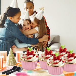 <strong>Cupcake</strong> Liners with Lids 5oz Large Foil <strong>Cupcake</strong> Cups Muffin <strong>Tins</strong> Pink in Gold Disposable Baking Holders for Wedding Valentine - Product Image 6