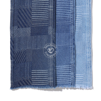 Tissu en denim jacquard bleu à motif zèbre 80% coton pour jeans 10,5 oz Tissu en denim de haute qualité en gros