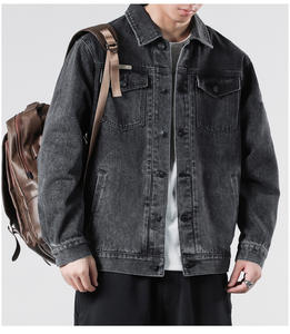Blouson Bomber en Jean Décontracté pour Hommes et Garçons, Collection Automne 2026, Vente en Gros Usine, Écologique, Respirant, Service OEM, Bleu Foncé Uni - Product Image 5