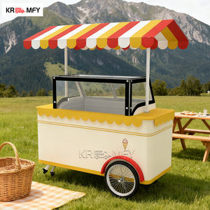Mobile Ice Cream Cart Towable Food Ice Cream Trolley Outdoor Street Fast Food Rust Resistant Metal <b>Display</b> <b>Case</b> - Product Image 5