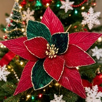 Vintage Ausgebleichte Weihnachtsblumen in Gedämpften Tönen Weihnachtsstern für Rustikale Dekoration