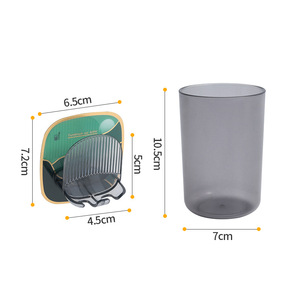 Toothbrush <b>Holder</b> Wall Mounted Suction Cup Storage Rack For Bathroom With Toothbrush And Mouthwash Cup Circular Design Durable - Product Image 5