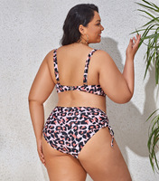 Ensemble de bikinis taille haute à bretelles imprimé léopard grande taille pour femmes, maillot de bain deux pièces 6XL, collection 2022 personnalisée