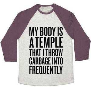 เสื้อยืดเบสบอลแบบทรีเบลนด์สำหรับทุกเพศ "My Body Is a Temple" - Product Image 4