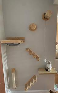 Hamac mural stable en bambou pour chat 2026 – Lits et perchoirs en bois pour chat, meubles muraux pour dormir, jouer et grimper - Product Image 5