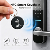 Porte-clés NFC en PVC imperméable, logo personnalisé imprimable, porte-clés avec puce NFC, partage sur les réseaux sociaux, porte-clés NFC intelligent pour promotion, cadeau