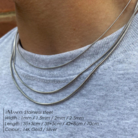 Collier ras du cou EMANCO en acier inoxydable, chaîne serpent, minimaliste, pour femme et homme, bijoux, cadeau pour mariage ou fête