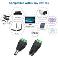 Conector de Barril de CC Macho/Hembra de 2.1 x 5.5 mm de 12V 24V para Tiras de Luz LED, DVR y Sistemas de Monitoreo de Retrovisor de Coche
