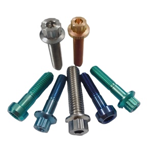 Grade5 <span class=keywords><strong>M7</strong></span> x 32mm TC4 bu lông Titan bánh xe trung tâm 12 điểm mặt bích ti vít rèn bu lông Titan cho xe hơi - Product Image 3