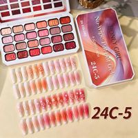 Gel solide 24 grilles à haute saturation pour effets dégradés, colle de sculpture à pression couleur unie, gel tampon pour nail art