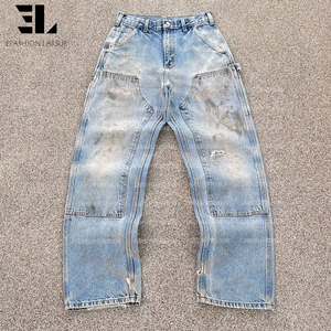 Pantalones cargo de lona de pato, sarga de algodón con lavado desgastado, holgados y rectos, tácticos, para trabajo y patinaje - Product Image 1