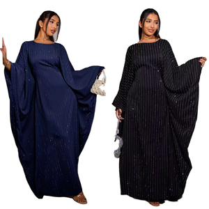 All'ingrosso Sharut abito di lusso Abaya per le donne Dubai elegante islamico <span class=keywords><strong>farfalla</strong></span> Design strass modesti abiti per dritto solido - Product Image 1