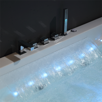 Baignoire balnéo rectangulaire Source Factory 1,9 m pour 2 personnes, rideau d'eau réglable, confort de bain ultime