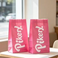 Sacs en papier kraft brun biodégradables et compostables, étanches, de qualité alimentaire, à fond plat, pour biscuits, chips, sacs en papier pour le déjeuner
