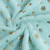 DDP recyclé usine de haute qualité lapin cheveux feuille or tissu flocon de neige motif, gros polyester polaire tissu