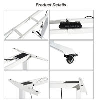 Bureau électrique de bureau en gros à bas prix de notre usine chinoise, cadre de bureau assis-debout ergonomique robuste de 120 kg avec poulies