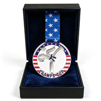 Großhandel Fabrik Maßgefertigte Geprägte Emaille-Sternmedaille mit Band für Champion-Wettbewerbe Sportauszeichnung Taekwondo-Medaille