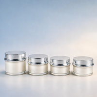 Fournisseur d'emballages cosmétiques HWT, logo personnalisé, surface miroir givrée or argent, 10g 20g 30g 40g 50g, pot en acrylique pour crème de beauté