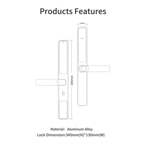 Khóa thông minh chống nước ngoài trời với ứng dụng Tuya, hợp kim nhôm, nhận diện vân tay hai mặt, dùng cho cửa gỗ/thép - Product Image 6