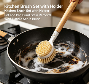 Ensemble de brosses de nettoyage de cuisine avec distributeur de savon, brosse multifonction écologique pour nettoyer les casseroles, les cuisinières et les tasses - Product Image 2