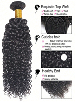 Extensions de cheveux humains vierges Remy bouclés crépus 30 pouces, ondulations Jerry Curl, 3 paquets, double trame machine