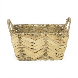 Customize Size Vintage Handmade Eco-Friendly Water Hyacinth Storage <b>Baskets</b> for Kitchen & Bathroom Home Organization - Product Image 1